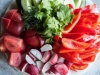 Бакинское овощное плато (томаты бакинские, огурцы, редис, перец болгарский, зелень) - 1330 гр