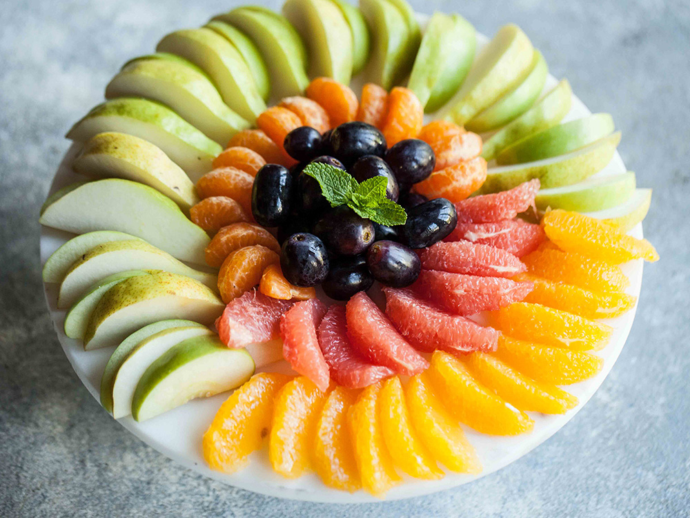 Ассорти фруктовое: грейпфрут, груши, яблоки, апельсин, виноград - 775 гр