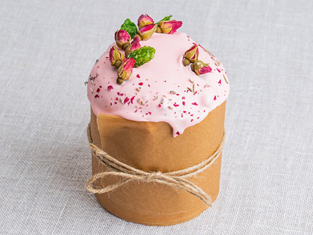 Кулич творожный с белковой глазурью (Бездрожжевой)